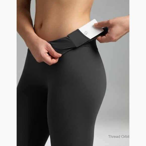 High Waisted Seamless Front Leggings 21" Inseam Yoga Pants - Picture 3 of 5